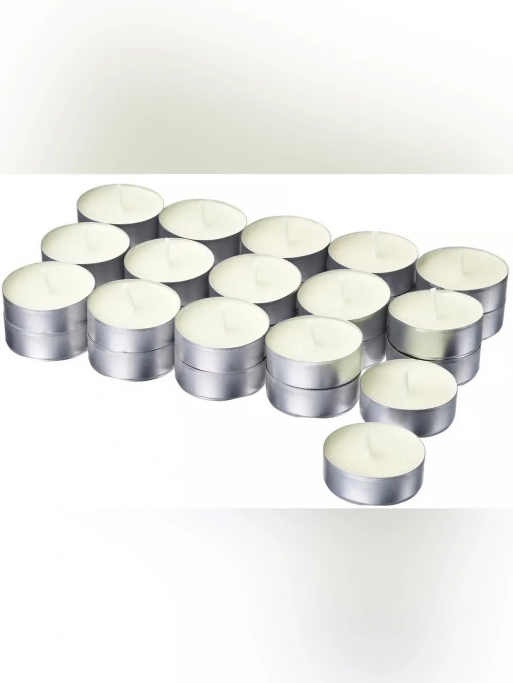 90 Scented Tea-Light Candles, White and Green